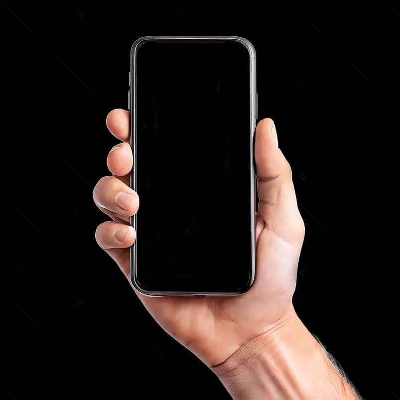 Hand holding smartphone